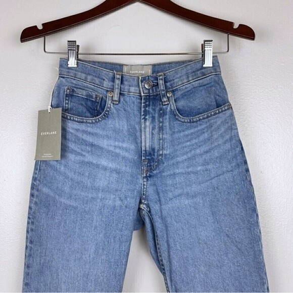 Everlane Cheeky Straight Leg Crop Jeans Sky Blue Size 23 NWT - Picture 4 of 11